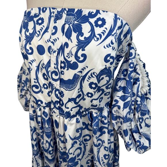 NEW Borgo de Nor Julia Cotton Dress Venezia blue size US 8 / UK 12 - Picture 9 of 16
